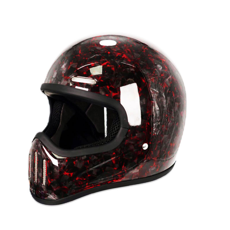 New Retro Carbon Fibre Full Fa - Carbon Fiber Lightweight Motorcycle Helmet ulasan dan harga