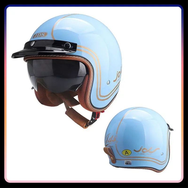 Men Women Open Face Motorcycle - Vintage Open Face Retro Helmet ulasan dan harga