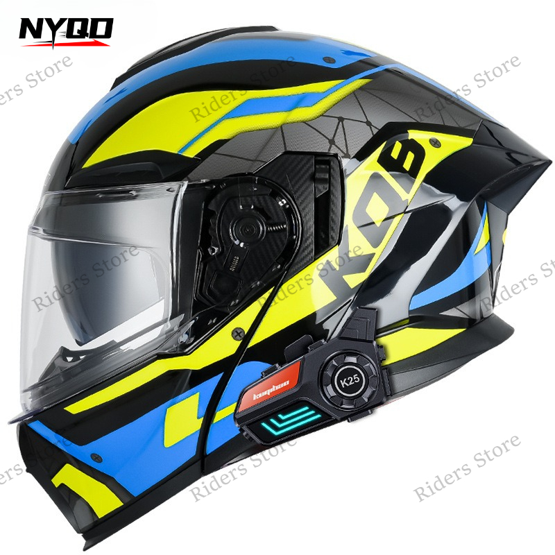 3C Certified Flip Up Motorcycl - Full Face Motorcycle Helmet With Bluetooth ulasan dan harga