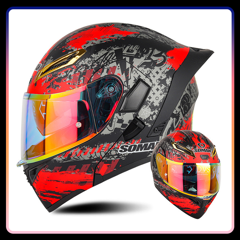 Four Seasons Universal Flip Up - Dual Visor Motorcycle Racing Helmet ulasan dan harga