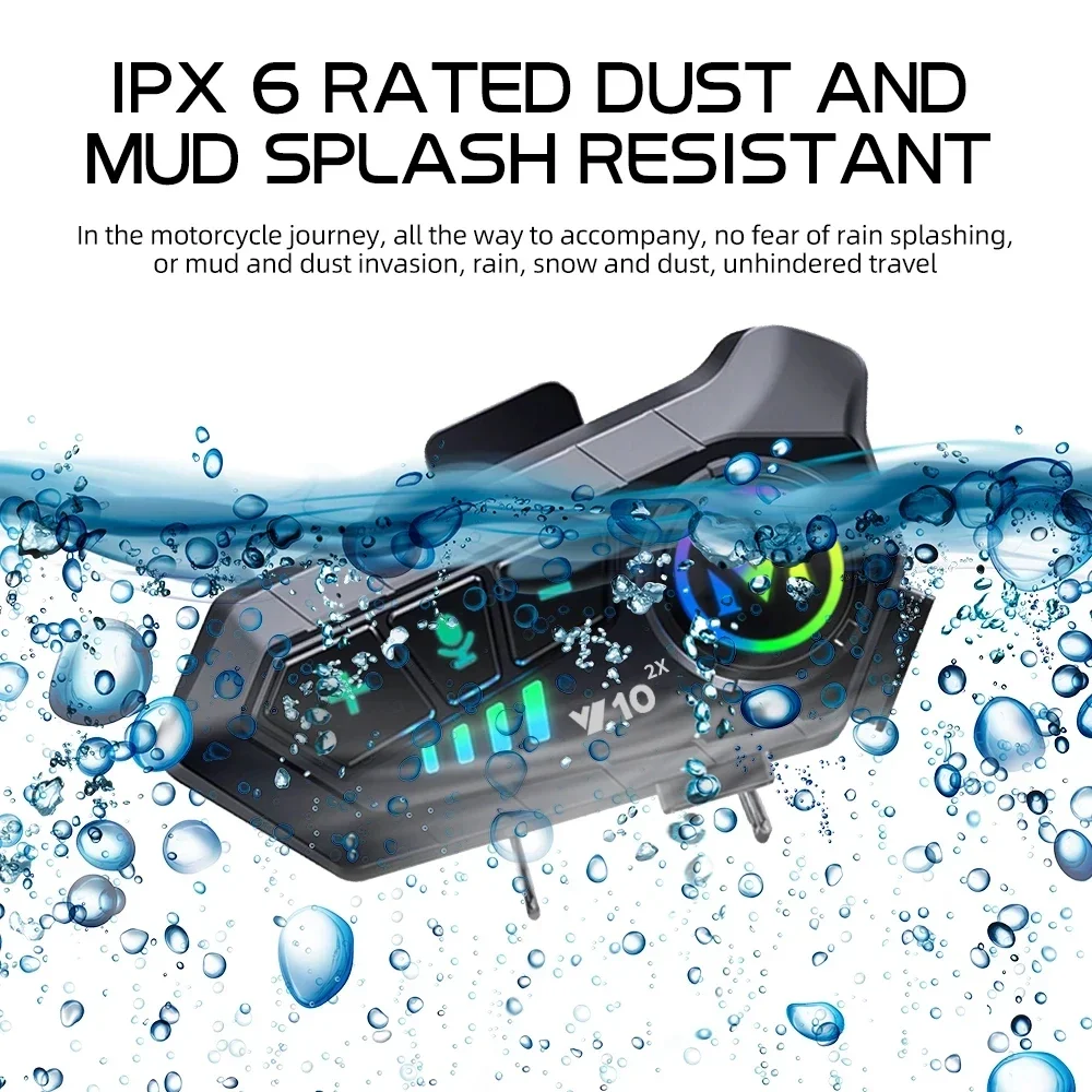 V10 2X Bluetooth Motorcycle He - Universal Motorcycle Helmet Intercom Headset ulasan dan harga