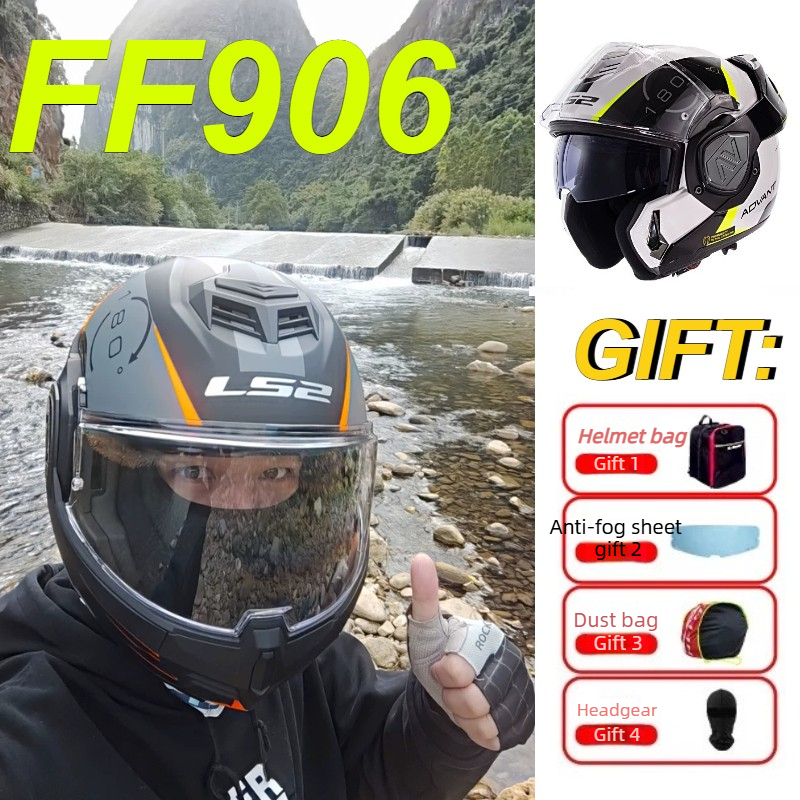 LS2 FF906 Advant Modular Flip  - Modular Flip Up Motorcycle Helmet Dot Approved ulasan dan harga