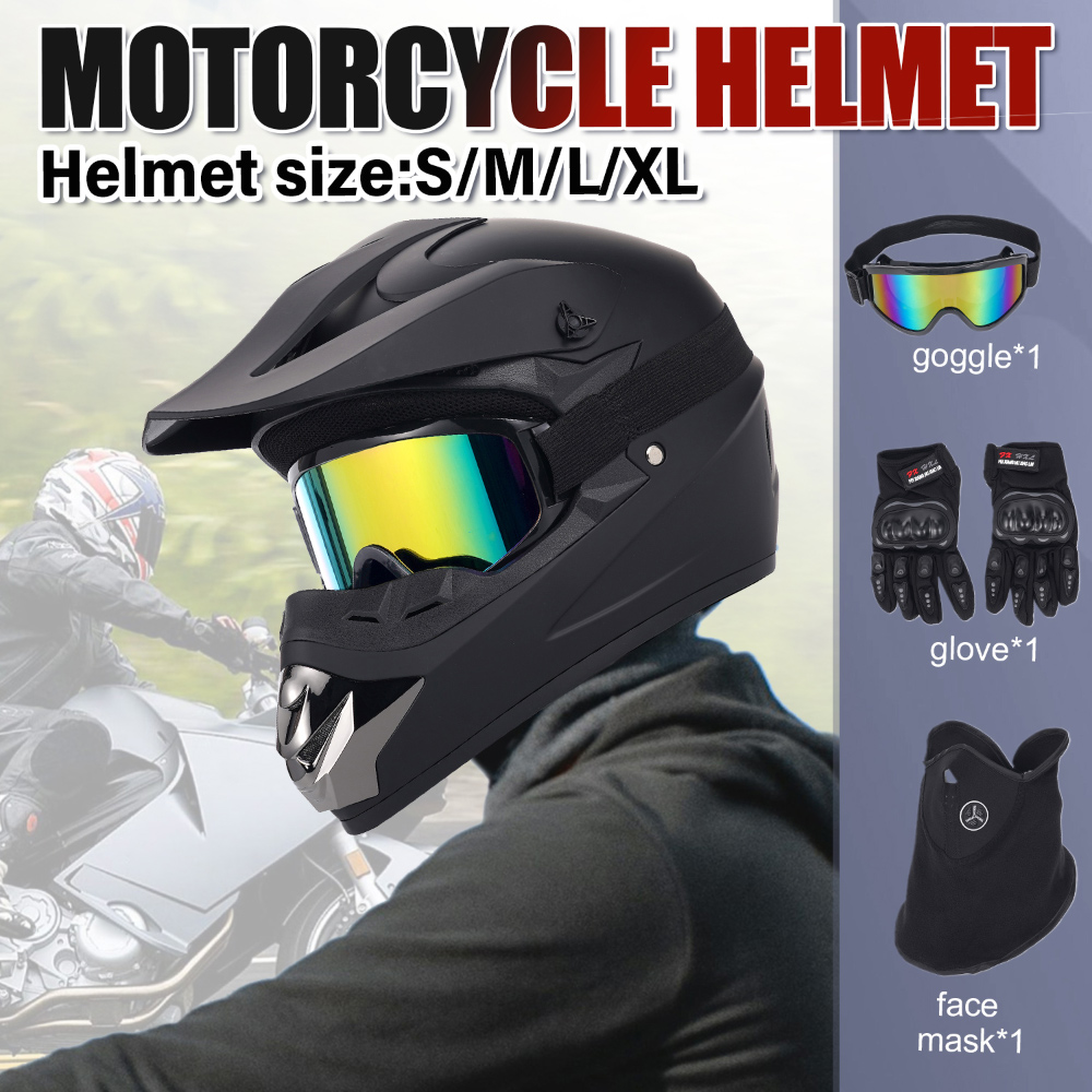 Off‑Road Motorcycle Helmet Fou - Off Road Motocross Helmet Goggles Set ulasan dan harga