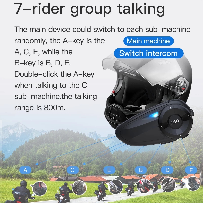 EJEAS Q7 Motorcycle Helmet Hea - Universal Motorcycle Helmet Intercom Headset ulasan dan harga