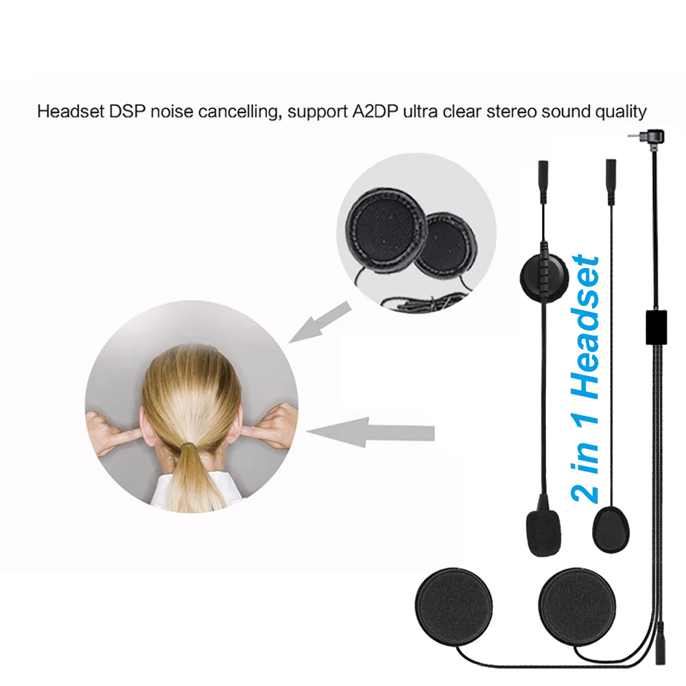 Type-C Earphone Speaker Access - Universal Motorcycle Helmet Intercom Headset ulasan dan harga
