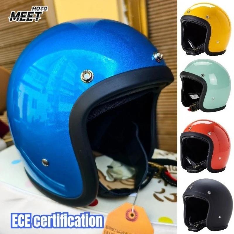 Japanese Korea Style Open Face - Vintage Open Face Retro Helmet ulasan dan harga