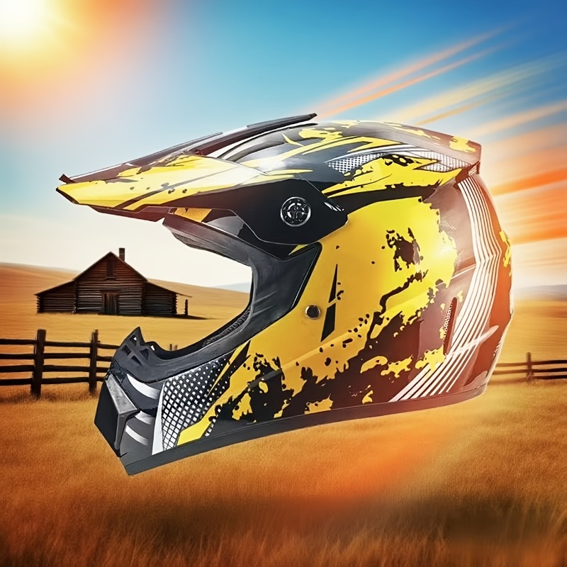 Dirt Bike Motocross Helmet Set - Off Road Motocross Helmet Goggles Set ulasan dan harga