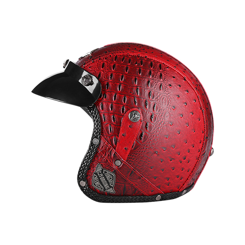 DOT 3/4 Open Face Motorcycle R - Vintage Open Face Retro Helmet ulasan dan harga
