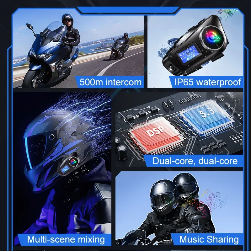 Large Screen Display Helmet In - Universal Motorcycle Helmet Intercom Headset ulasan dan harga