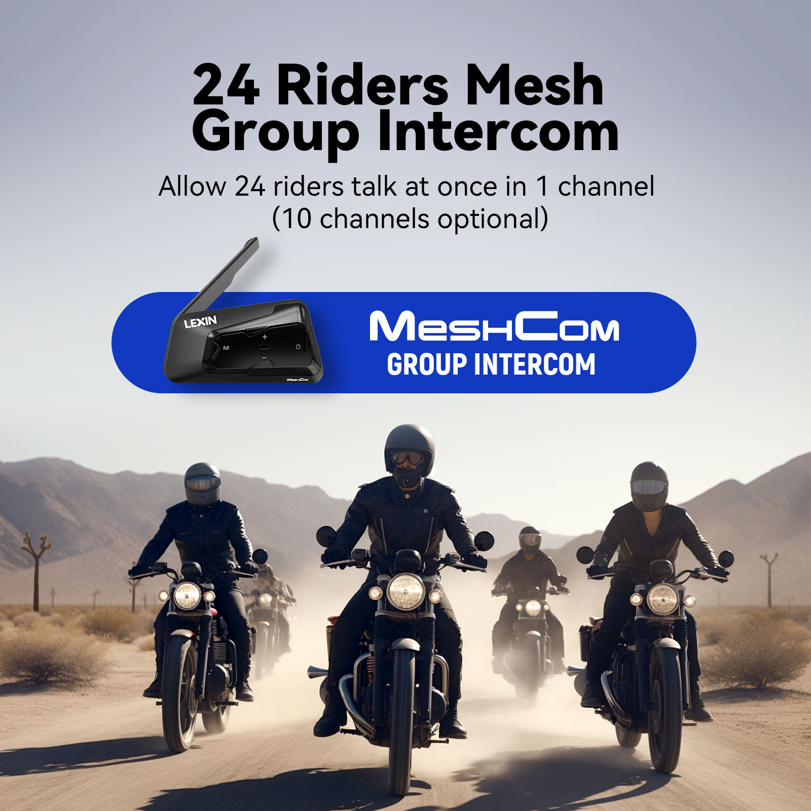 LEXIN-MeshCom Motorcycle MESH& - Universal Motorcycle Helmet Intercom Headset ulasan dan harga