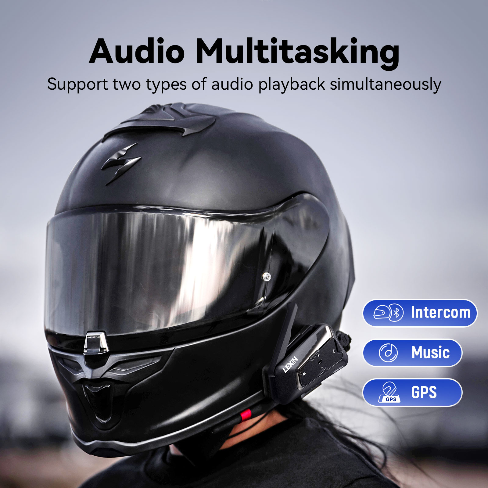 LEXIN-MeshCom Motorcycle MESH& - Universal Motorcycle Helmet Intercom Headset ulasan dan harga