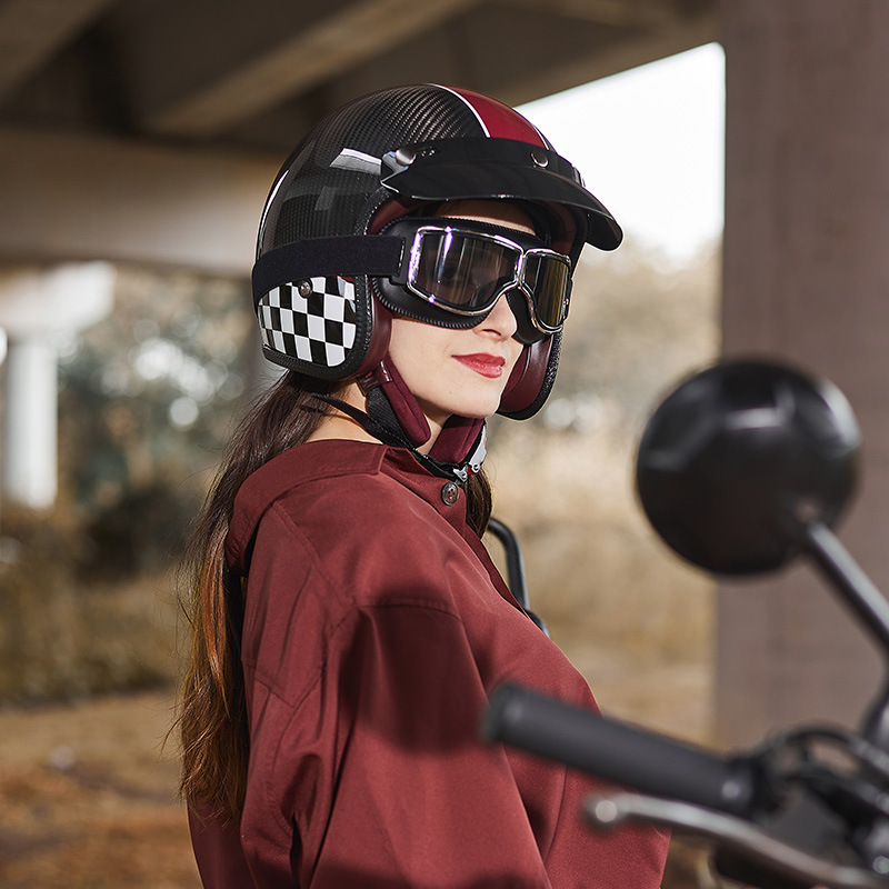 Carbon Fiber Retro Motorcycle  - Carbon Fiber Lightweight Motorcycle Helmet ulasan dan harga