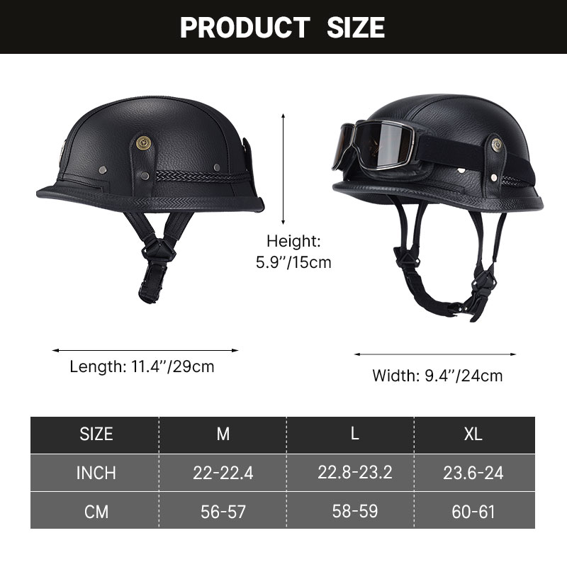 German Half Vintage Helmet Cla - Vintage Open Face Retro Helmet ulasan dan harga