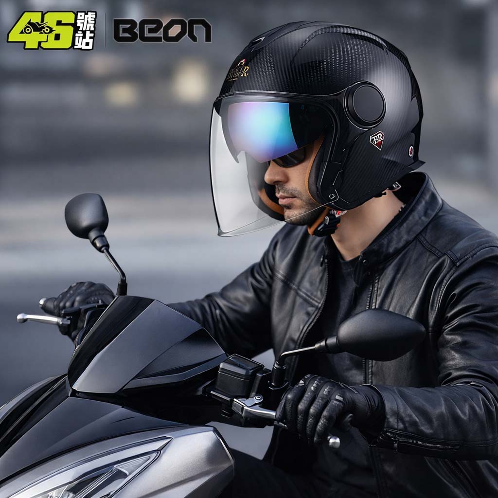 BEON BR23 Carbon Fiber 3/4 Ope - Carbon Fiber Lightweight Motorcycle Helmet ulasan dan harga