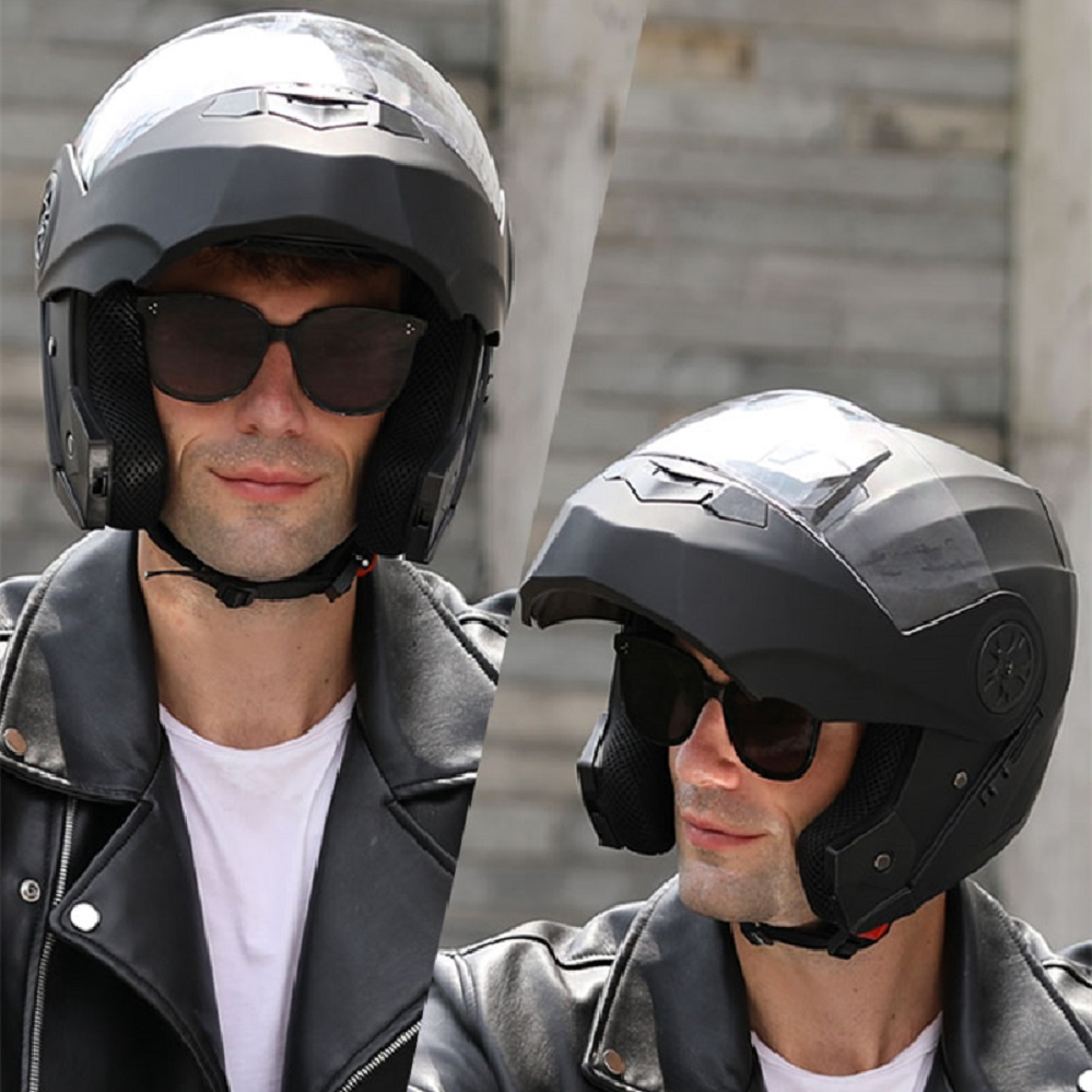 Modular Double Lens Motorcycle - Modular Flip Up Motorcycle Helmet Dot Approved ulasan dan harga