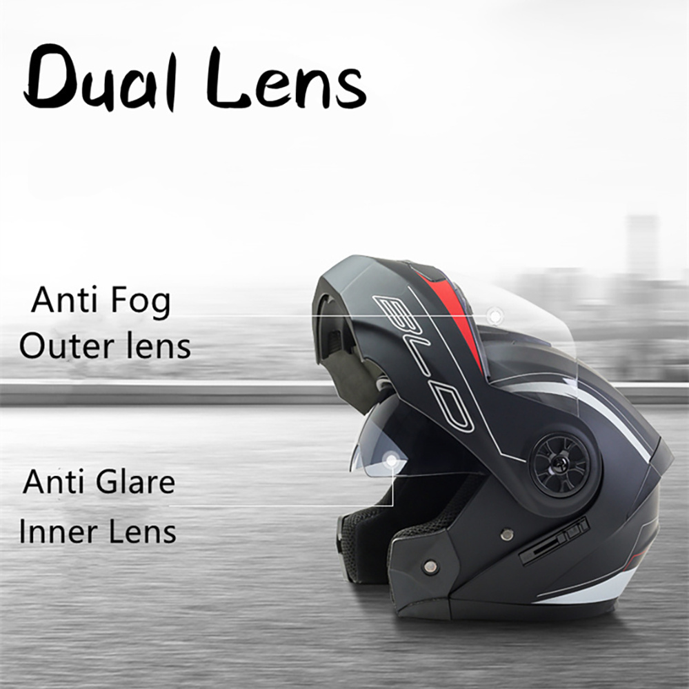 Modular Double Lens Motorcycle - Modular Flip Up Motorcycle Helmet Dot Approved ulasan dan harga