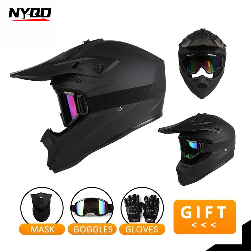 4 Seasons Breathable Full Face - Off Road Motocross Helmet Goggles Set ulasan dan harga