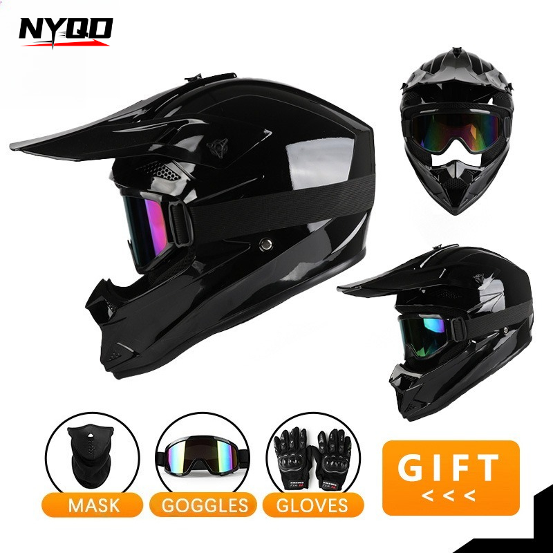 4 Seasons Breathable Full Face - Off Road Motocross Helmet Goggles Set ulasan dan harga
