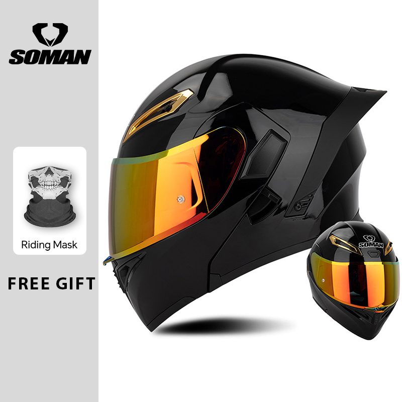 Unisex DOT Approved Dual Visor - Dual Visor Motorcycle Racing Helmet ulasan dan harga