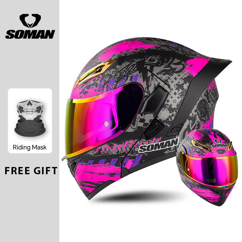 Unisex DOT Approved Dual Visor - Dual Visor Motorcycle Racing Helmet ulasan dan harga