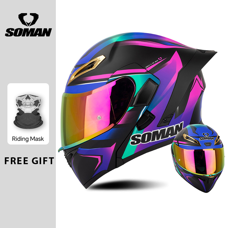 Unisex DOT Approved Dual Visor - Dual Visor Motorcycle Racing Helmet ulasan dan harga