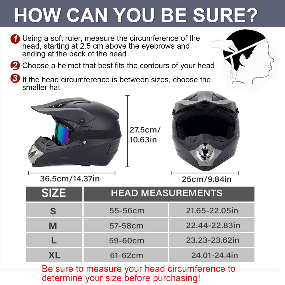Off‑Road Motorcycle Helmet Fou - Off Road Motocross Helmet Goggles Set ulasan dan harga
