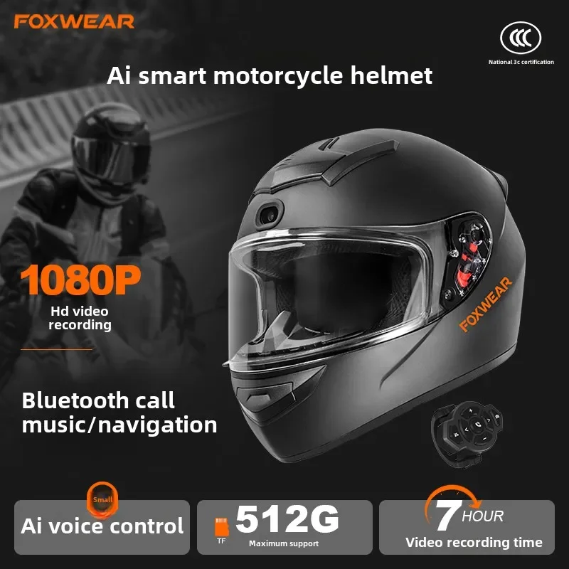 AI Intelligence Motorcycle Hel - Full Face Motorcycle Helmet With Bluetooth ulasan dan harga
