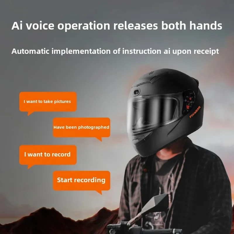AI Intelligence Motorcycle Hel - Full Face Motorcycle Helmet With Bluetooth ulasan dan harga