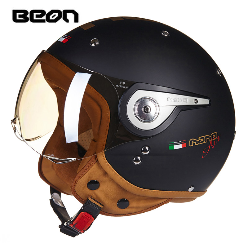 BEON B-110 Motorcycle Helmet b - Vintage Open Face Retro Helmet ulasan dan harga