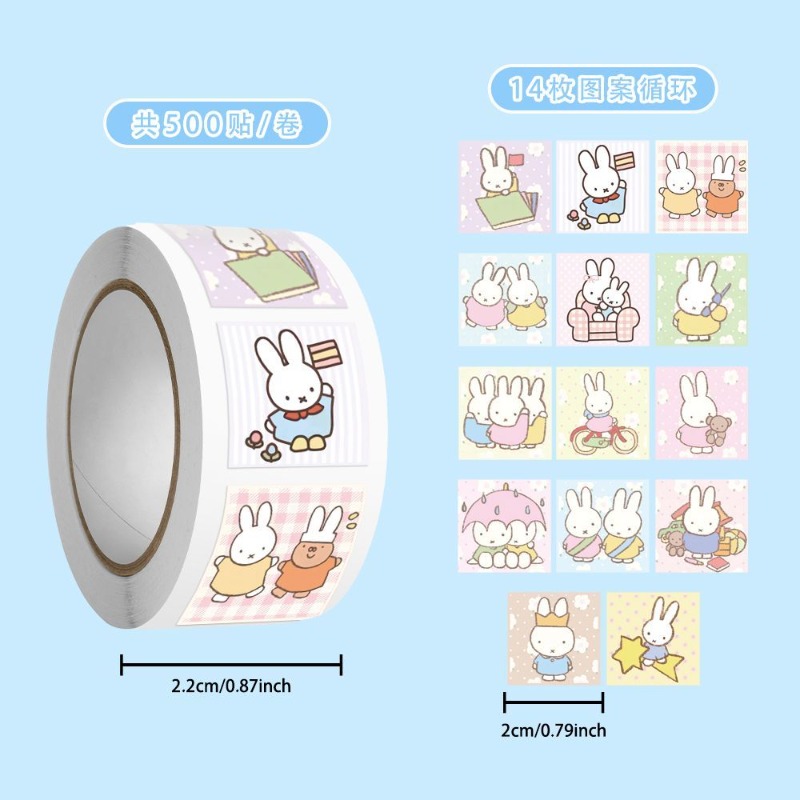 Miffy 500pcs Roll Sticker High - Atv Parts ulasan dan harga