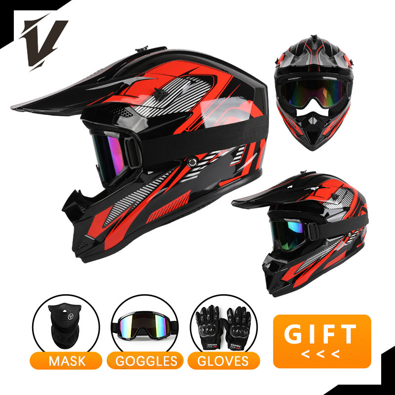 Off Road Motorcycle Helmet Set - Off Road Motocross Helmet Goggles Set ulasan dan harga