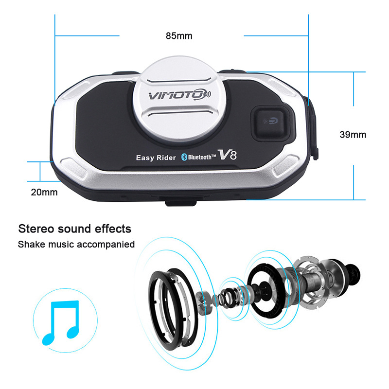 Vimoto V8 Motorcycle Helmet He - Full Face Motorcycle Helmet With Bluetooth ulasan dan harga