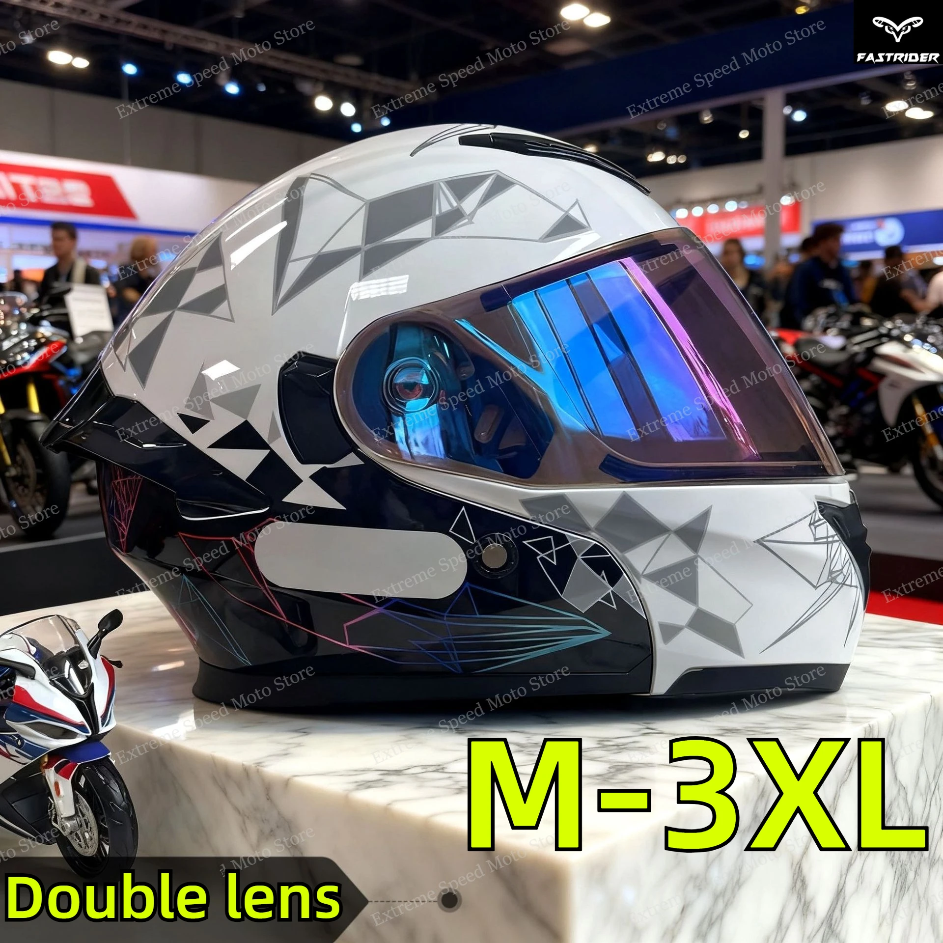 Certified Modular Flip Up Moto - Dual Visor Motorcycle Racing Helmet ulasan dan harga