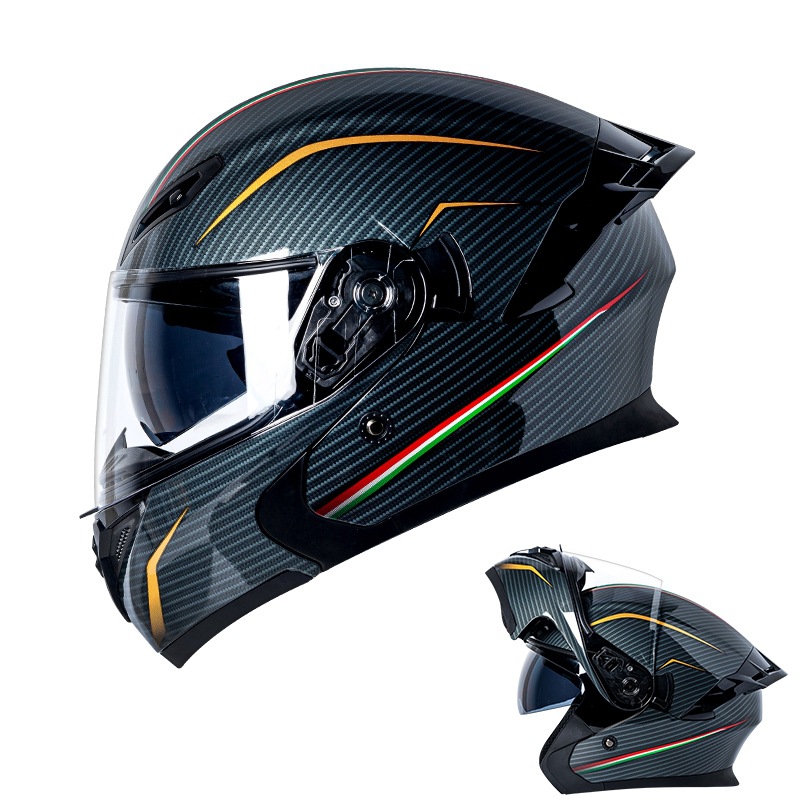 Certified Modular Flip Up Moto - Dual Visor Motorcycle Racing Helmet ulasan dan harga