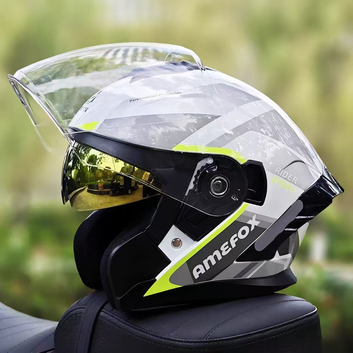Double Visor Open Face Helmet  - Motorcycle Helmet Inner Sun Visor Lens ulasan dan harga