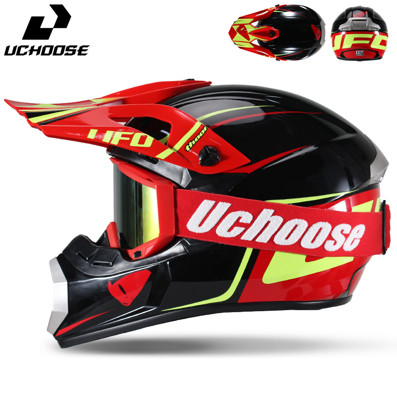 Uchoose Motocross Helmet Set   - Off Road Motocross Helmet Goggles Set ulasan dan harga