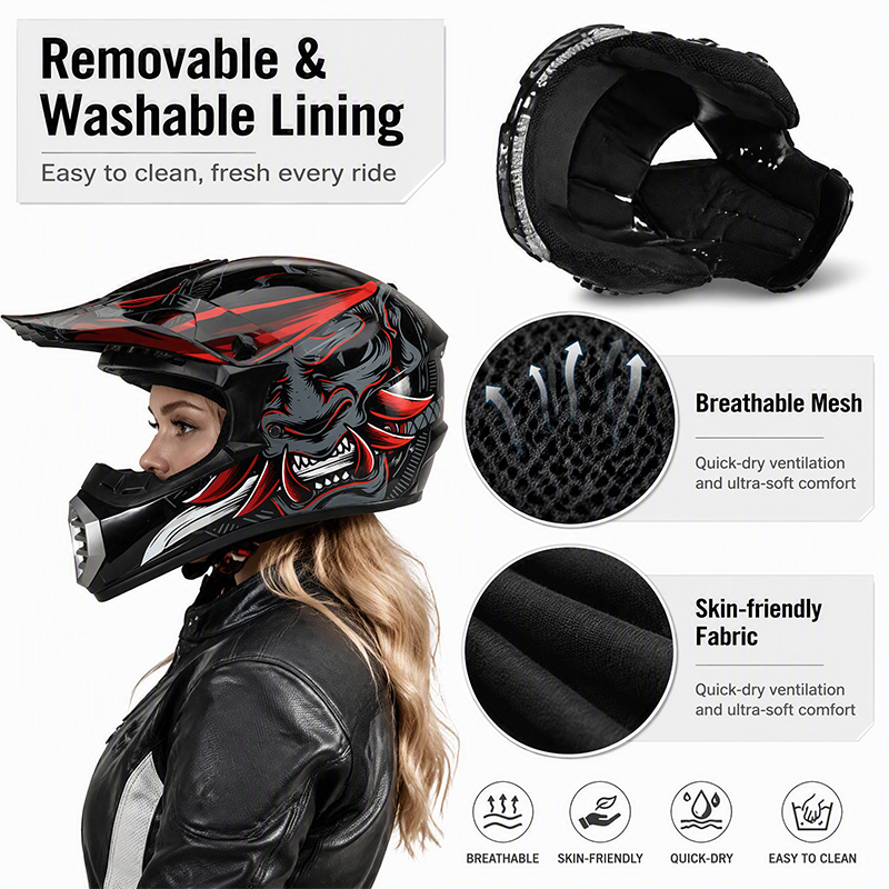 Uchoose Motocross Helmet Set   - Off Road Motocross Helmet Goggles Set ulasan dan harga